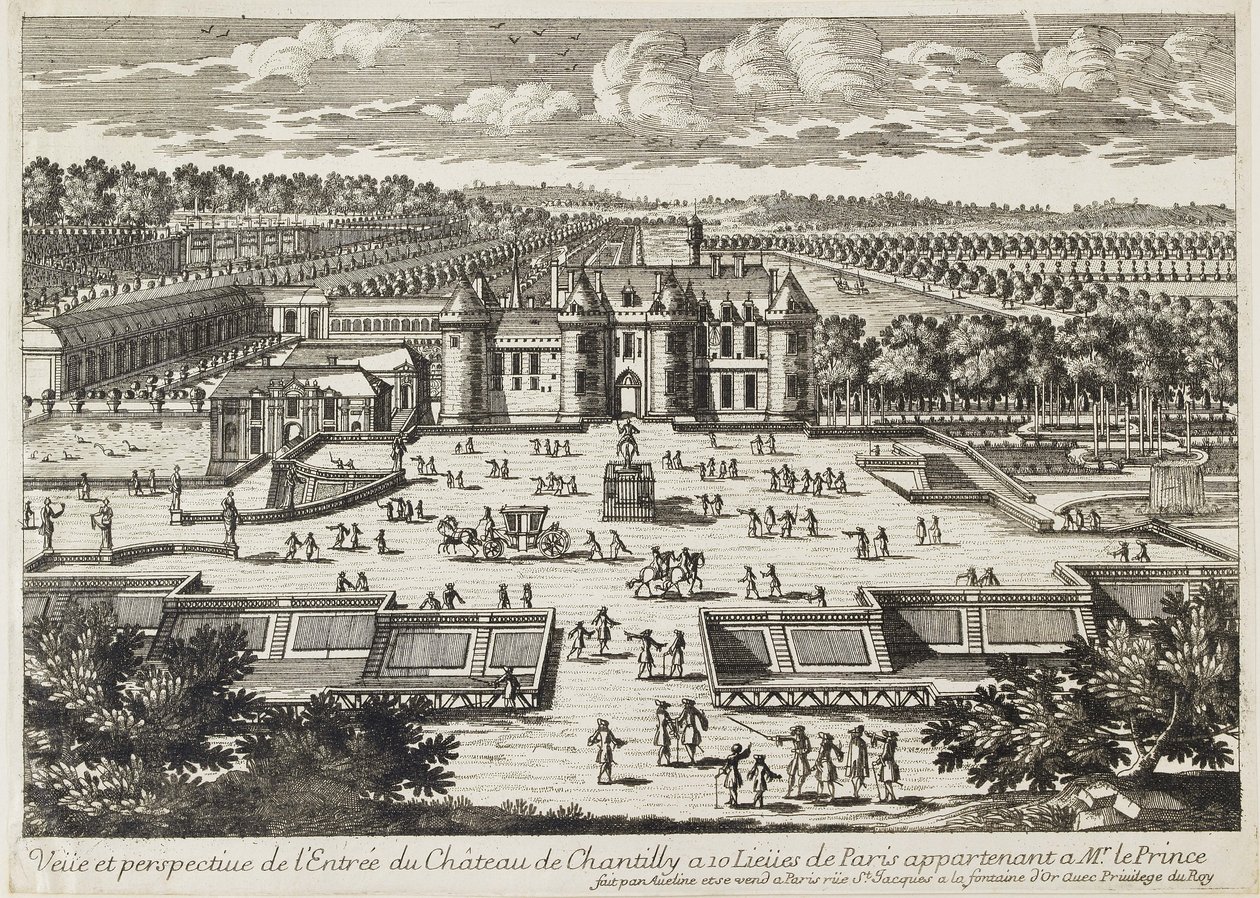 View of the Chateau de Chantilly from the Orangerie by Francois Antoine Aveline
