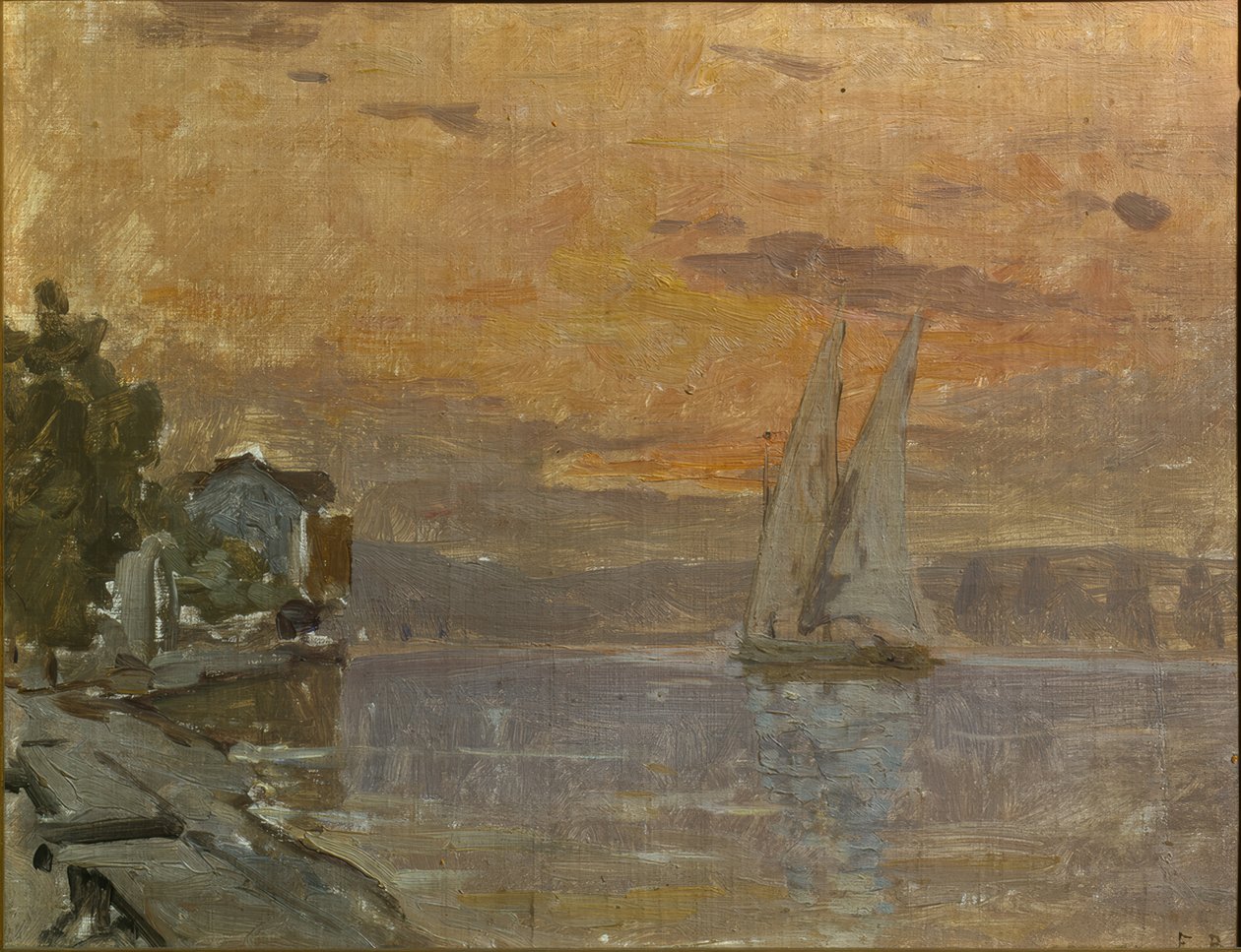 Bark in front of La Grande-Rive by Francois-Louis-David Bocion