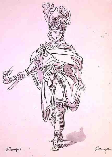 Opera Costume, from the Menus Plaisirs Collection, Facsimile by A. Guillaumot Fils by Francois (after) Boucher