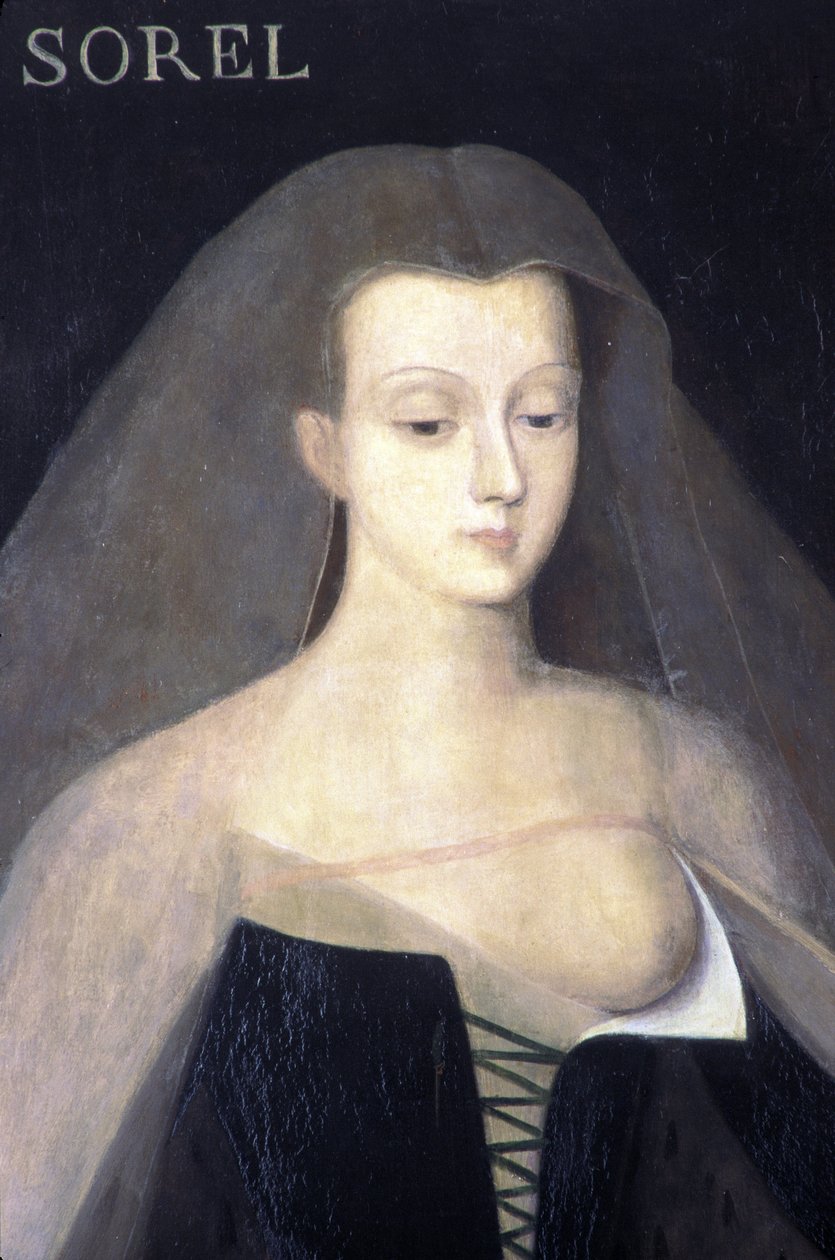 Portrait of Agnes Sorel (painting) by Francois (after) Clouet