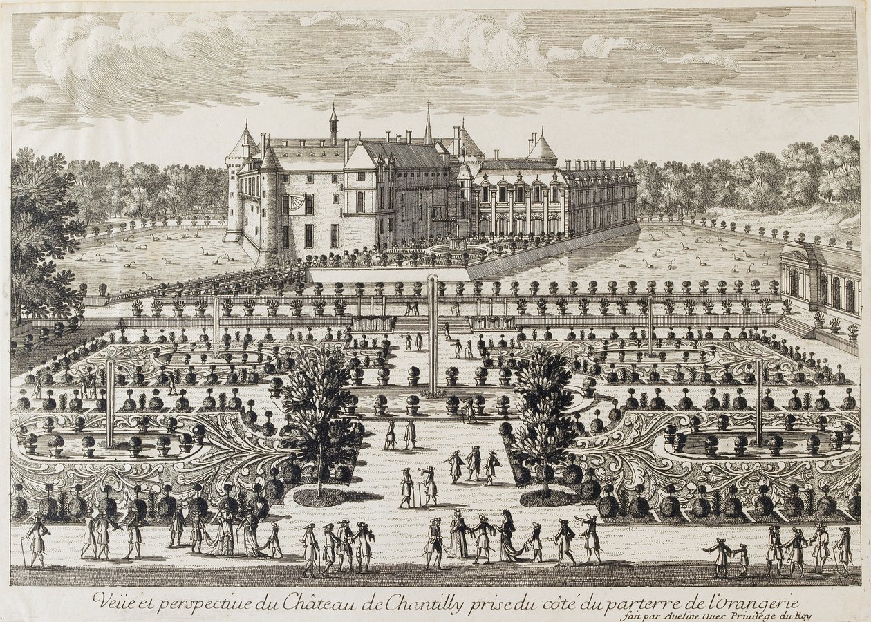 View of the Chateau de Chantilly from the Orangerie by Francois Antoine Aveline
