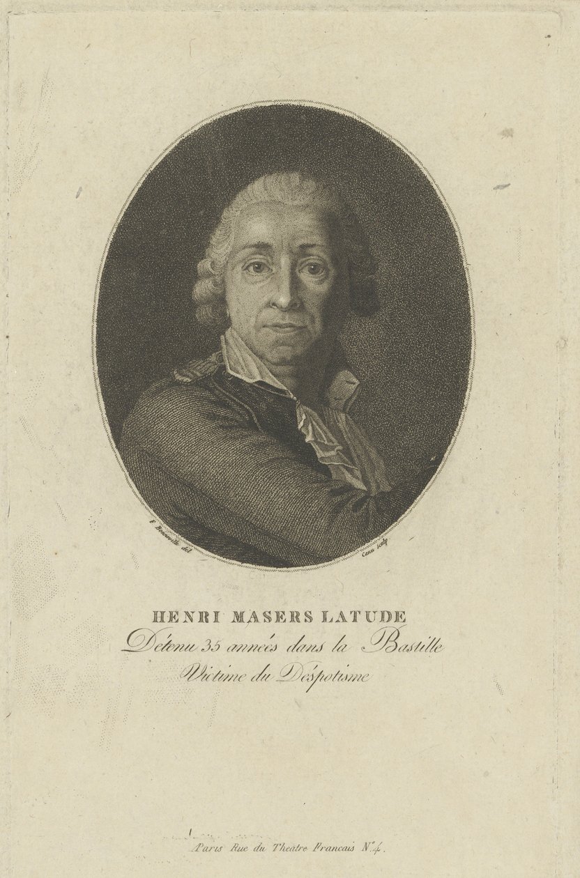 Portrait of Henri Masers de Latude by Francois Bonneville