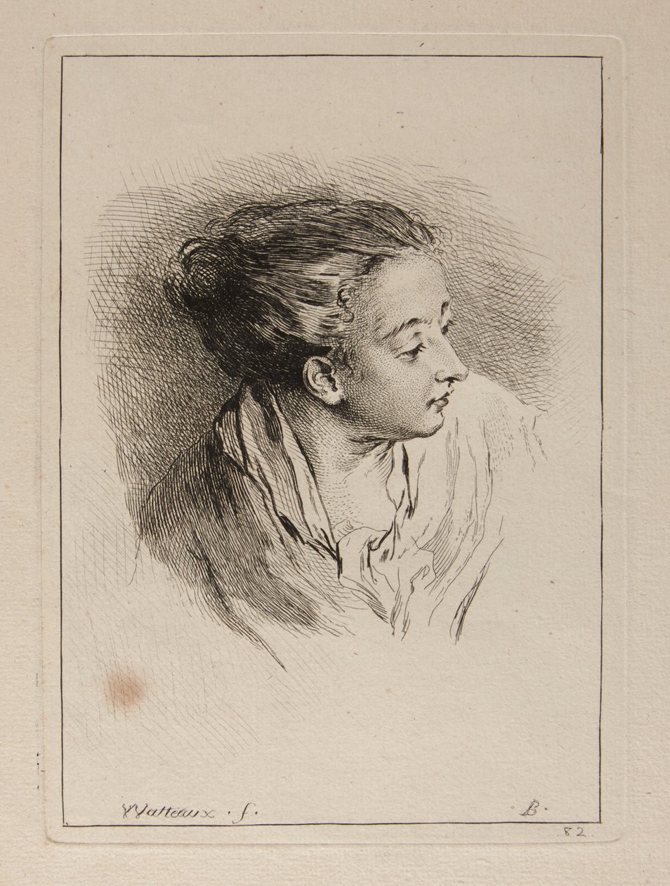 Bust of Woman with Hair Pulled Back by François Boucher