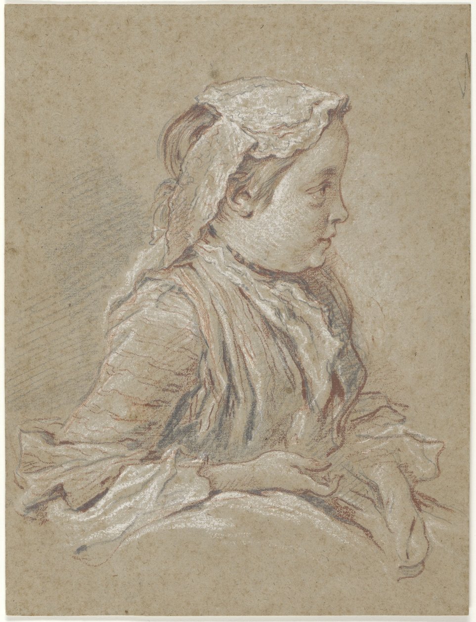 Young Woman with Lace Cap by François Boucher
