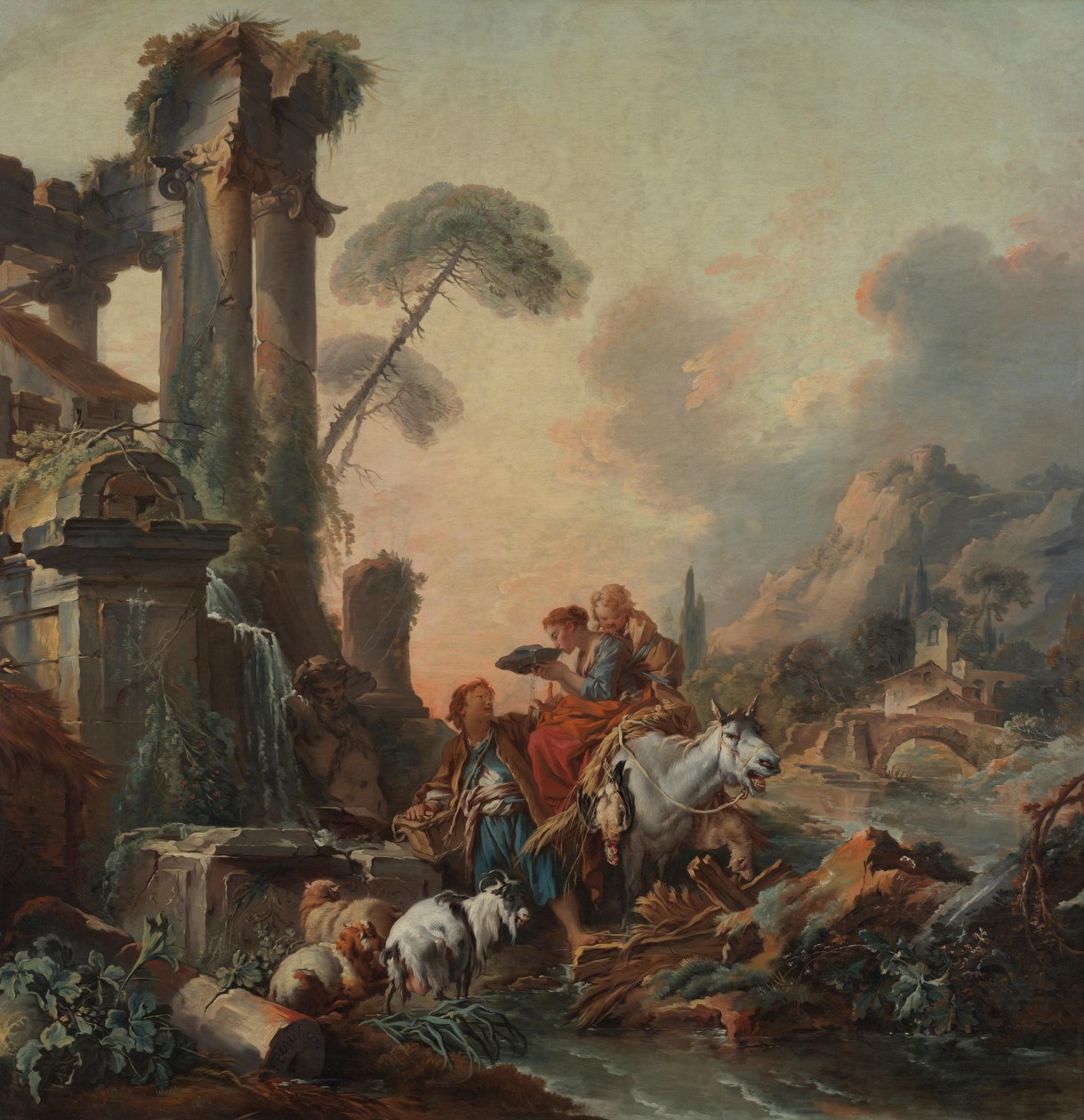 Rest at the Fountain by François Boucher
