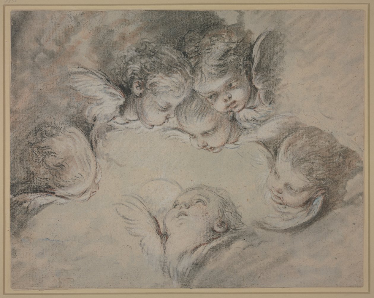 Six Angel Heads in Clouds by François Boucher