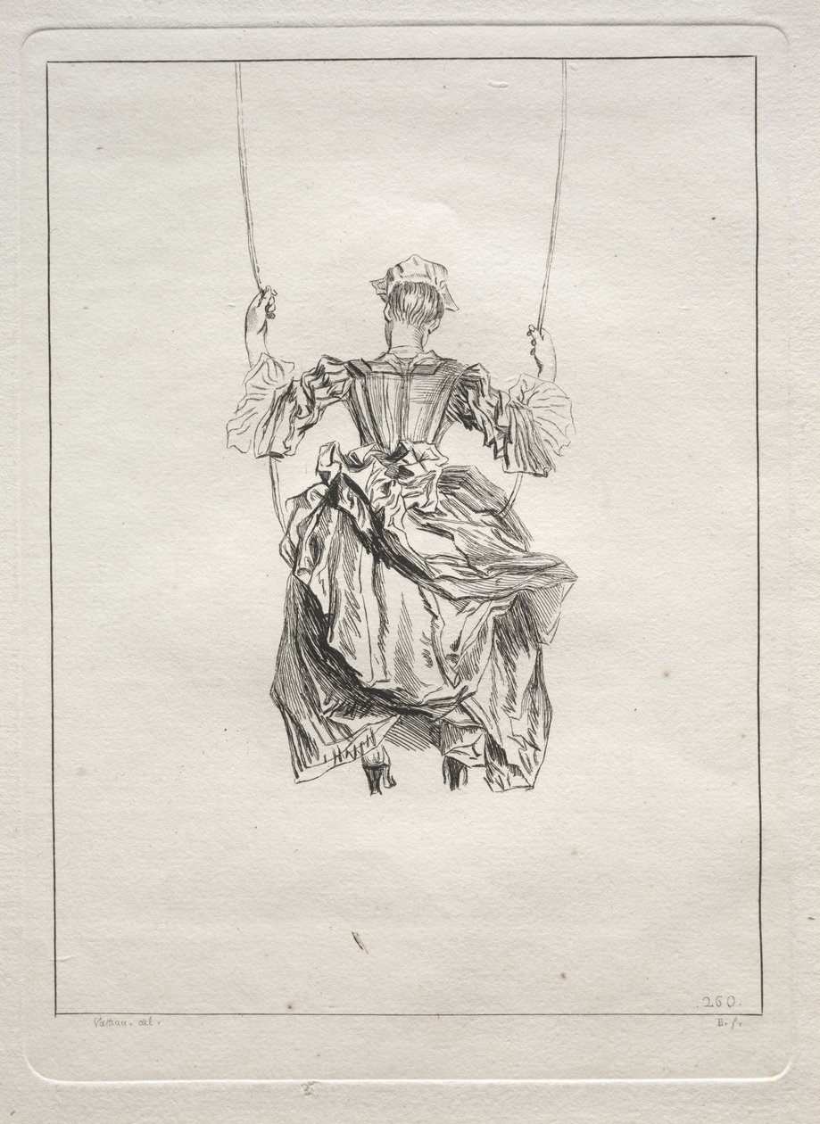 Woman on a Swing, Viewed From Behind by François Boucher