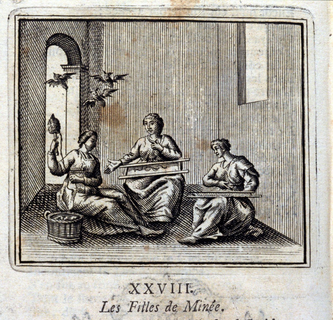 The Daughters of Minyas. Fables by Jean de La Fontaine. Illustration by François Chauveau. Edition of 1728. by Francois Chauveau