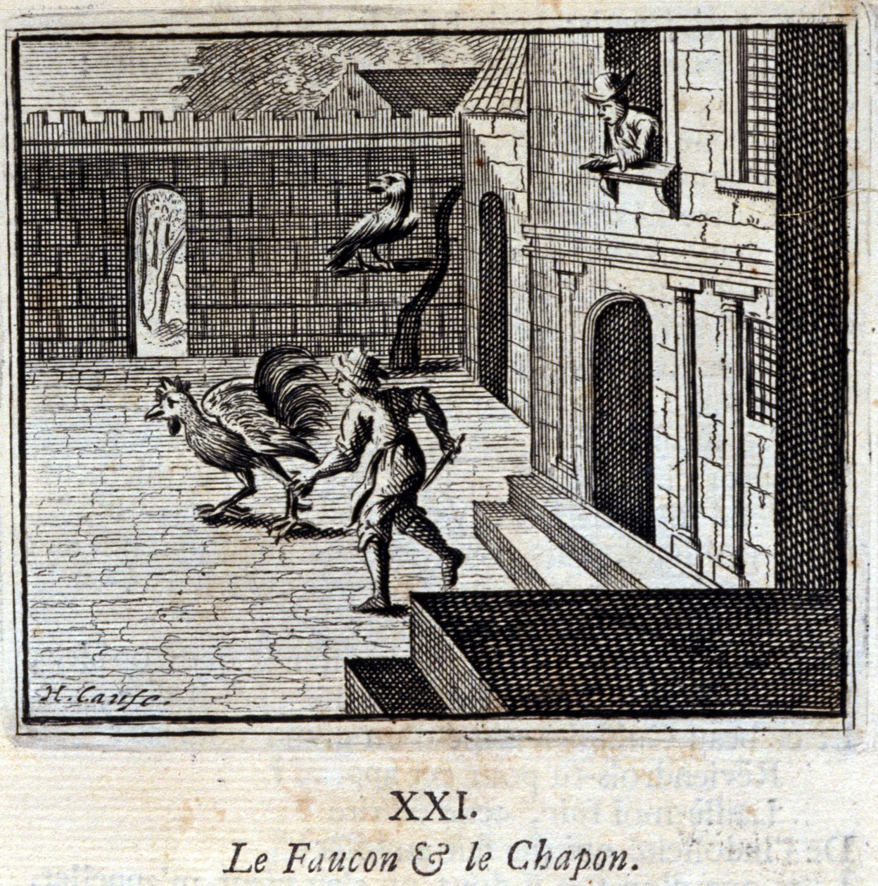 The Falcon and the Capon (Illustration by François Chauveau) by Francois Chauveau