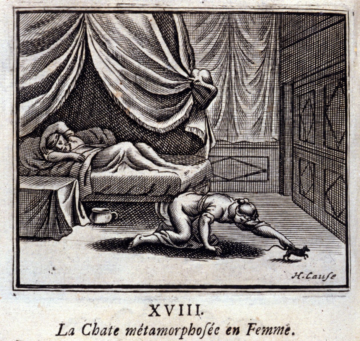 The Cat metamorphosed into a Woman (Illustration by François Chauveau) by Francois Chauveau