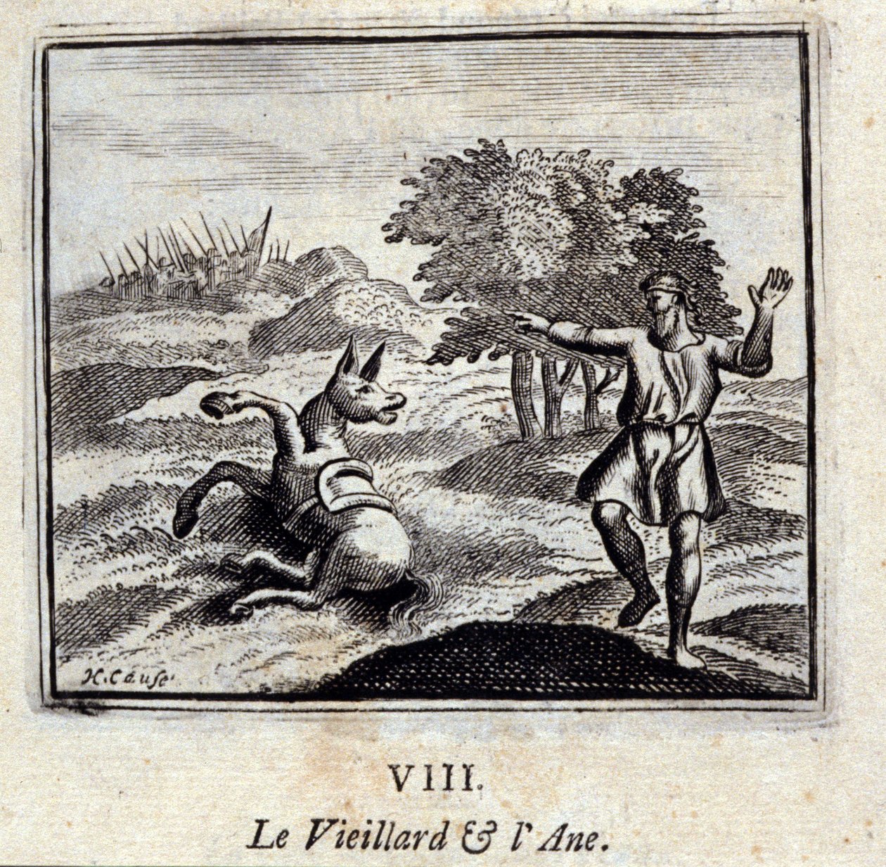 The Old Man and the Donkey (Illustration by François Chauveau) by Francois Chauveau