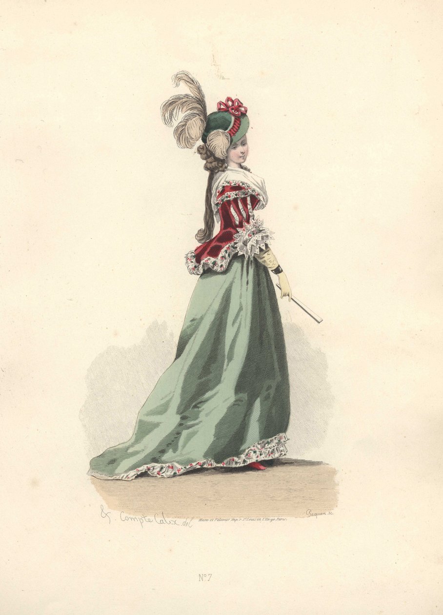 Woman in Jacket and Skirt, Era of Marie Antoinette by Francois Claudius Compte Calix