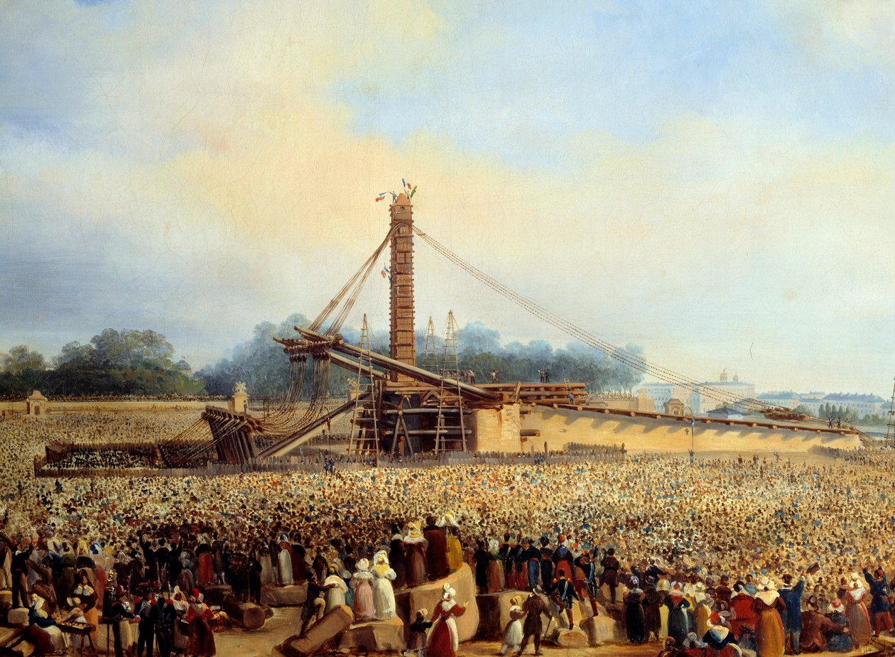 Erection of the Obelisk of Luxor, Place de la Concorde by Francois Dubois