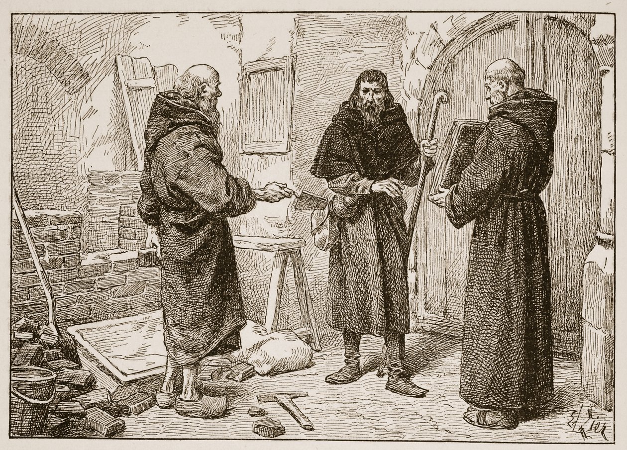 Reception of Lanfranc by Herlwin, illustration from 