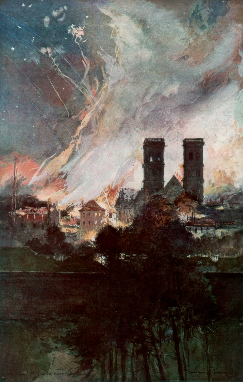 Bombardment of Verdun with Incendiary Shells, France, 25-26 March 1916 by Francois Flameng