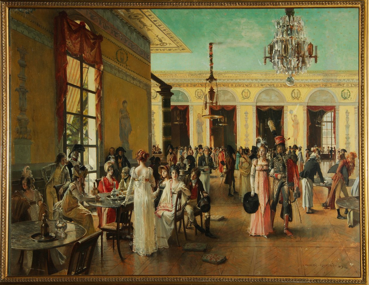 Cafe Frascati, a Scene in the Time of Napoleon by Francois Flameng