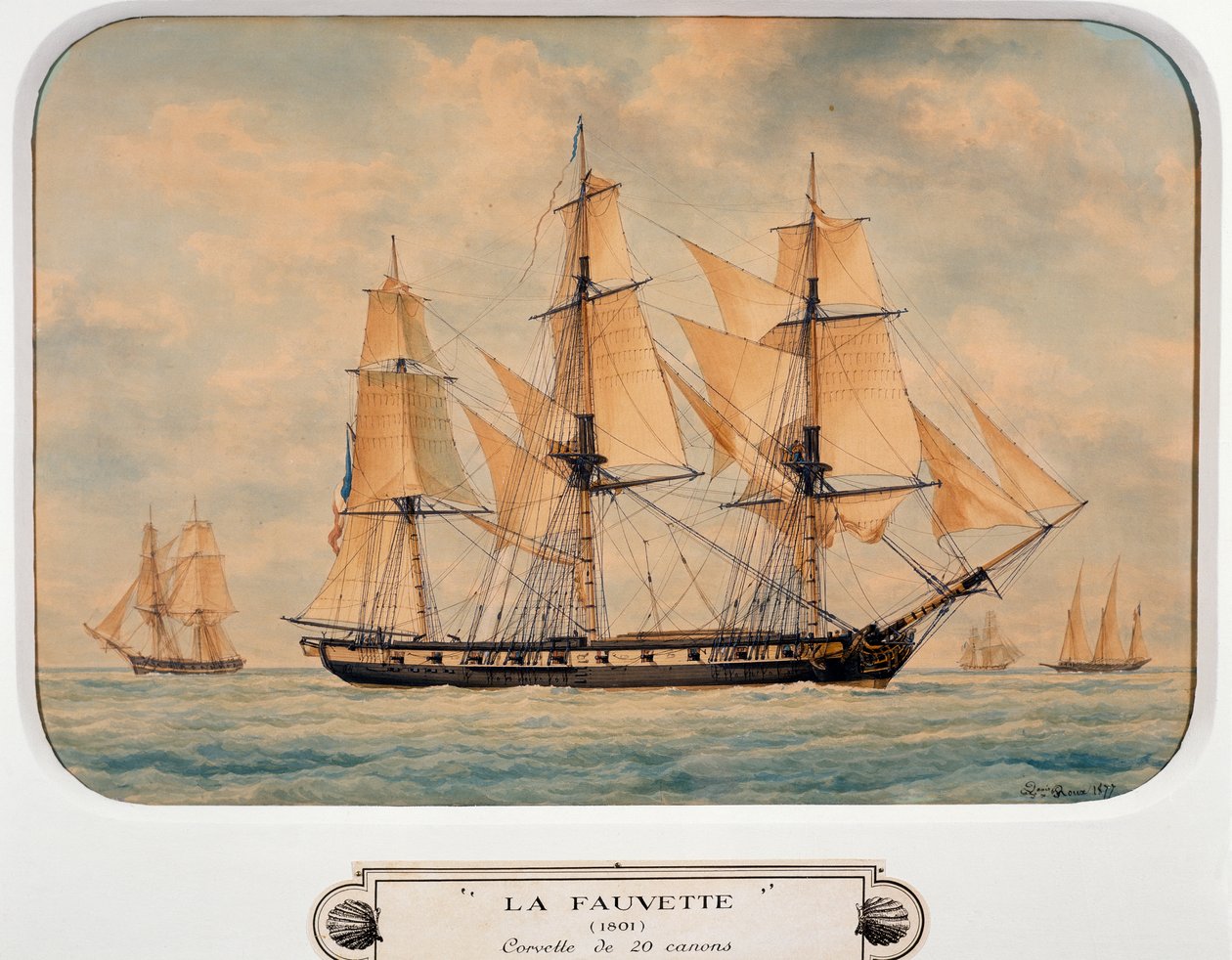 The corvette Fauvette by Francois Geoffroy Roux