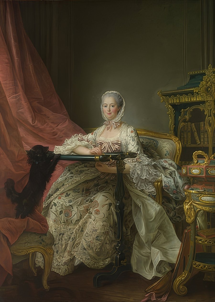 Madame de Pompadour at the Embroidery Frame, 1763-64 by Francois Hubert Drouais
