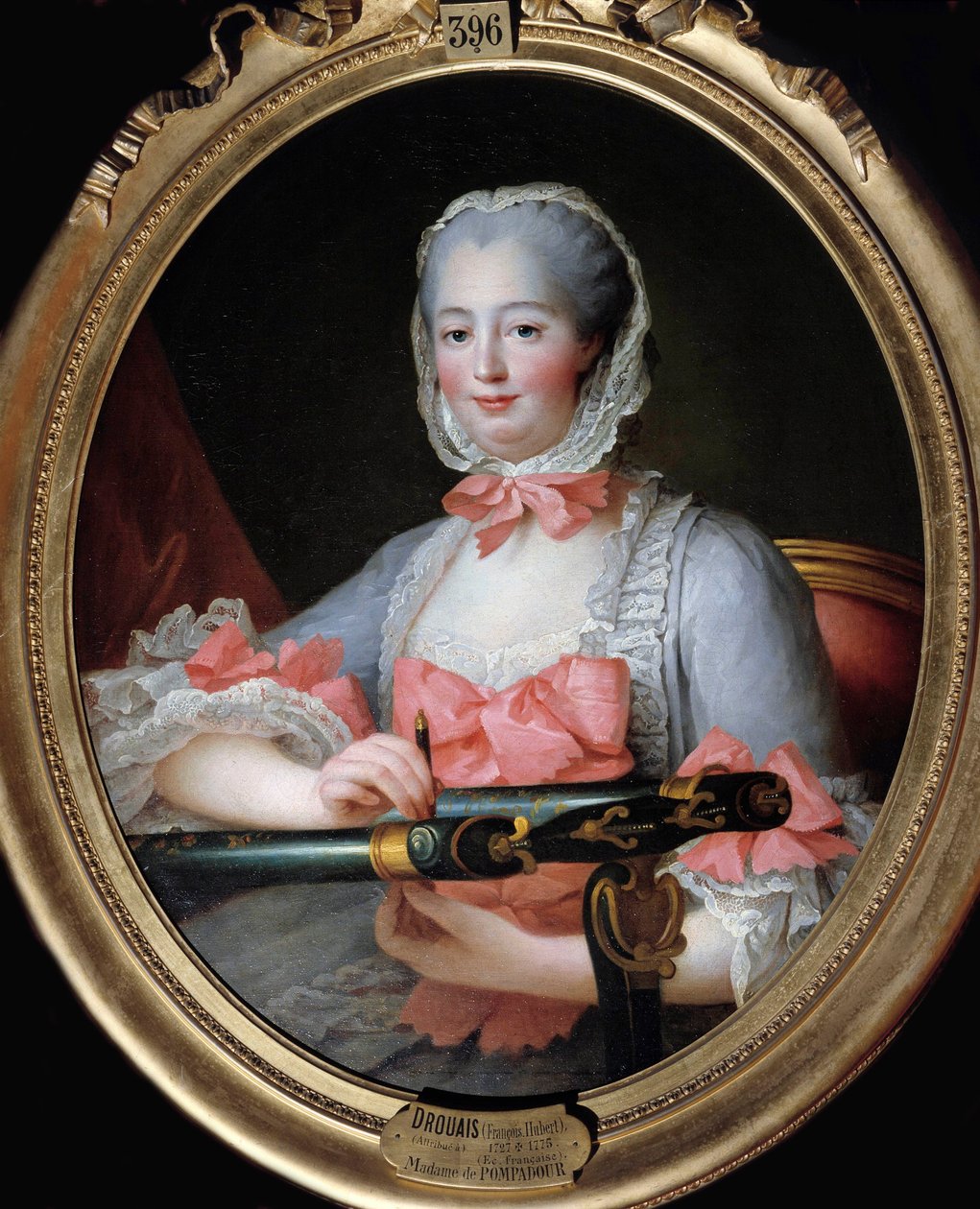 Portrait of Jeanne Antoinette Poisson, Marquise of Pompadour by Francois Hubert Drouais