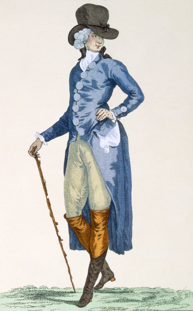 Master of the Royal House in an elaborate blue coat, engraved by Le Beau, plate no.256 from 
