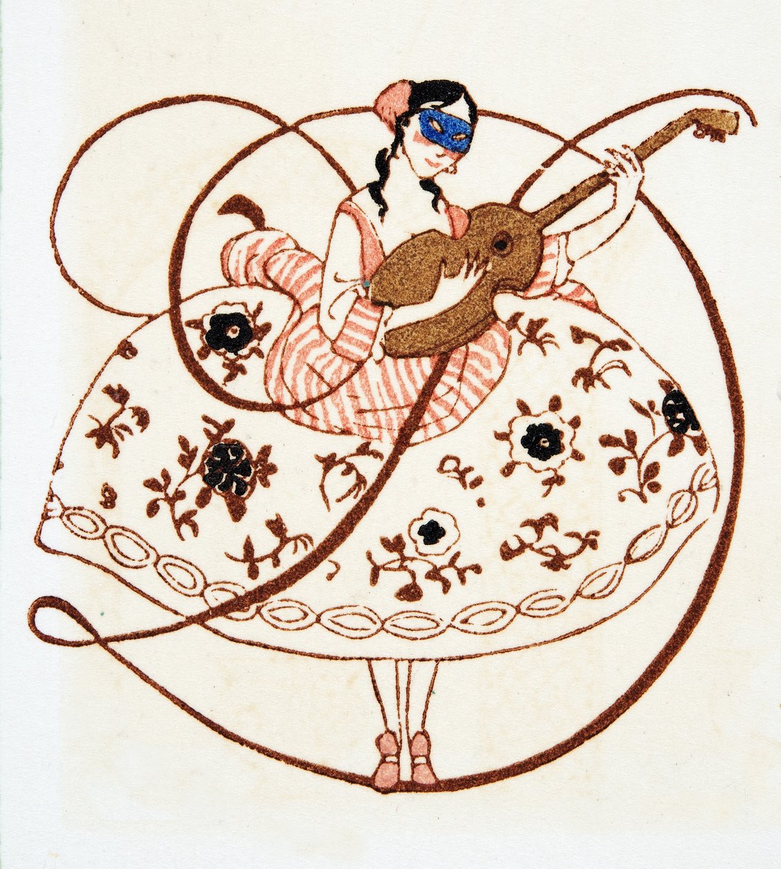Letter D, from Personages de Comedie, pub. 1922 by Francois Louis Schmied