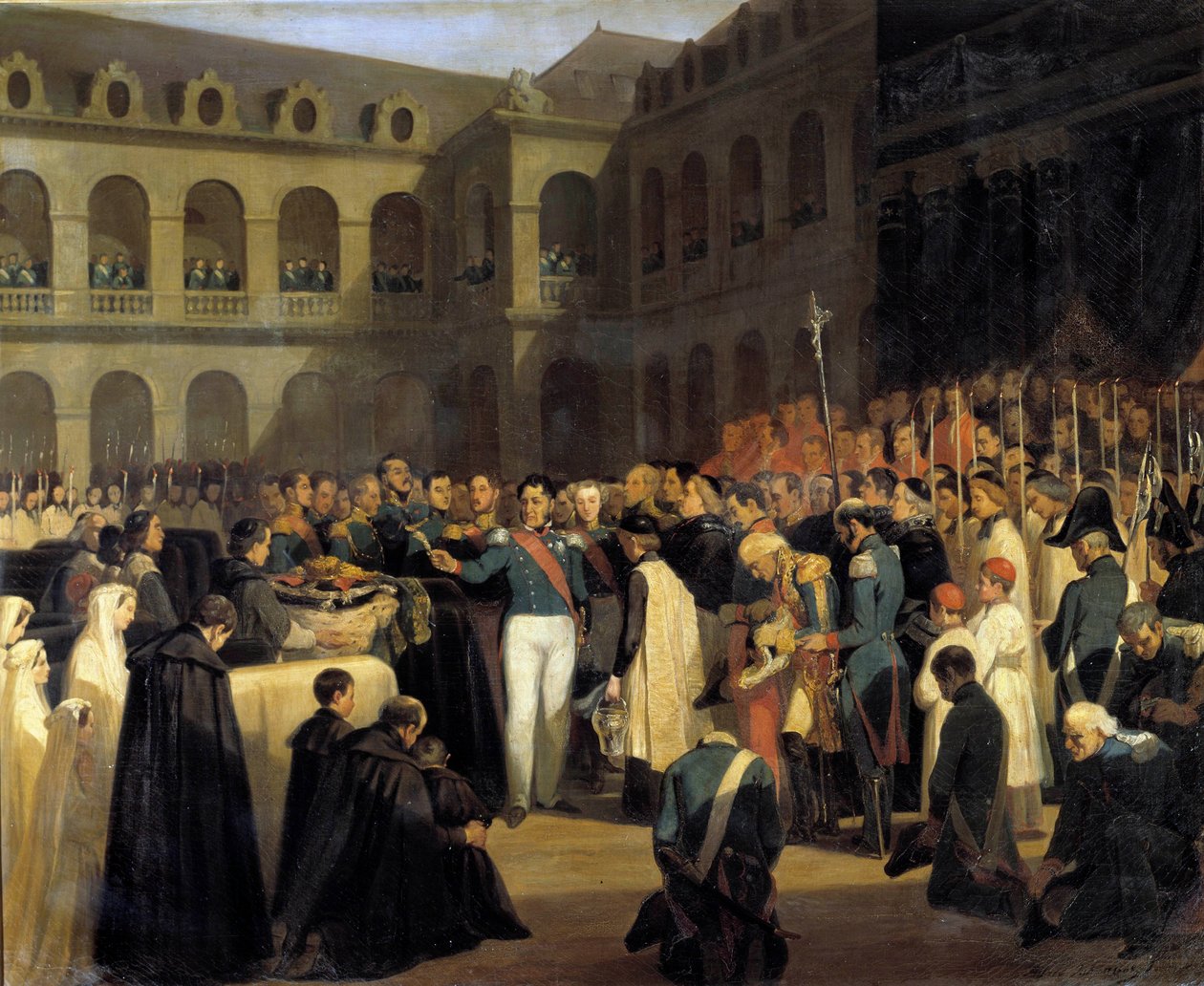 Funeral for the Victims of the Fieschi Attack on 5/08/1835 in the Presence of King Louis-Philippe by Francois Marius Granet