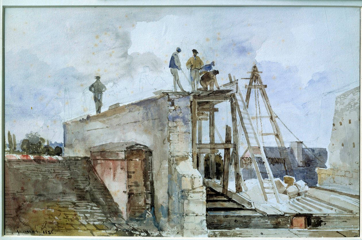 House Construction Site Seen from the Granet Window at the Institute by Francois Marius Granet