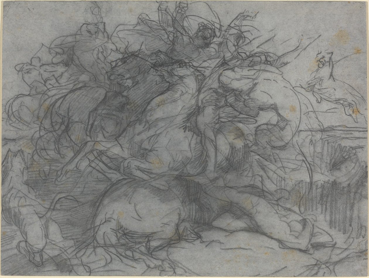 Study for Surprise (Battle of the Tigers) by Francois Nicolas Chifflart