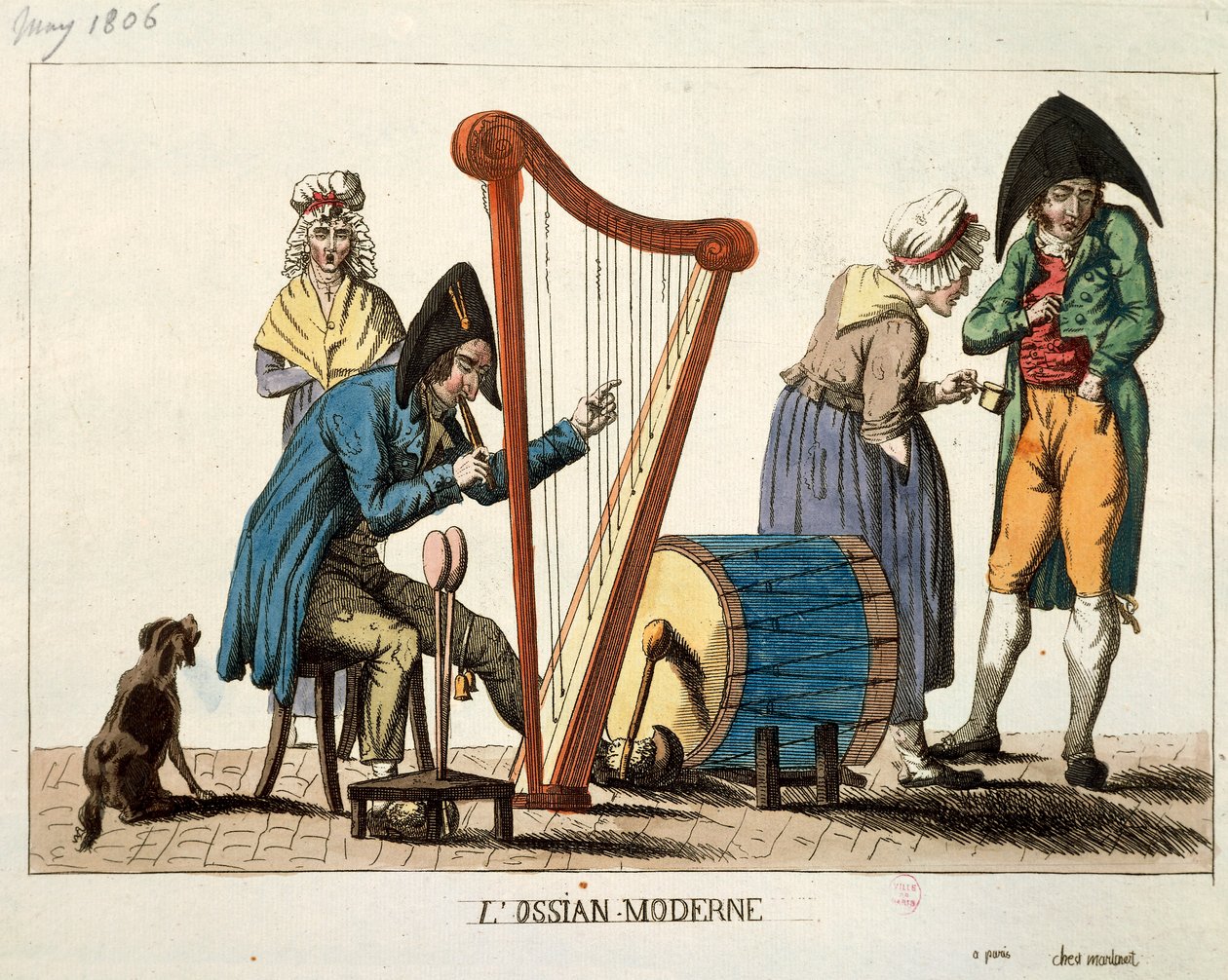 Caricature of Modern Ossian by Francois Nicolas Martinet