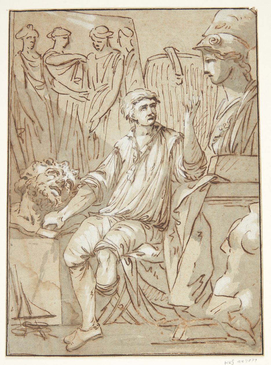 A sculptor in his workshop by Francois Perrier