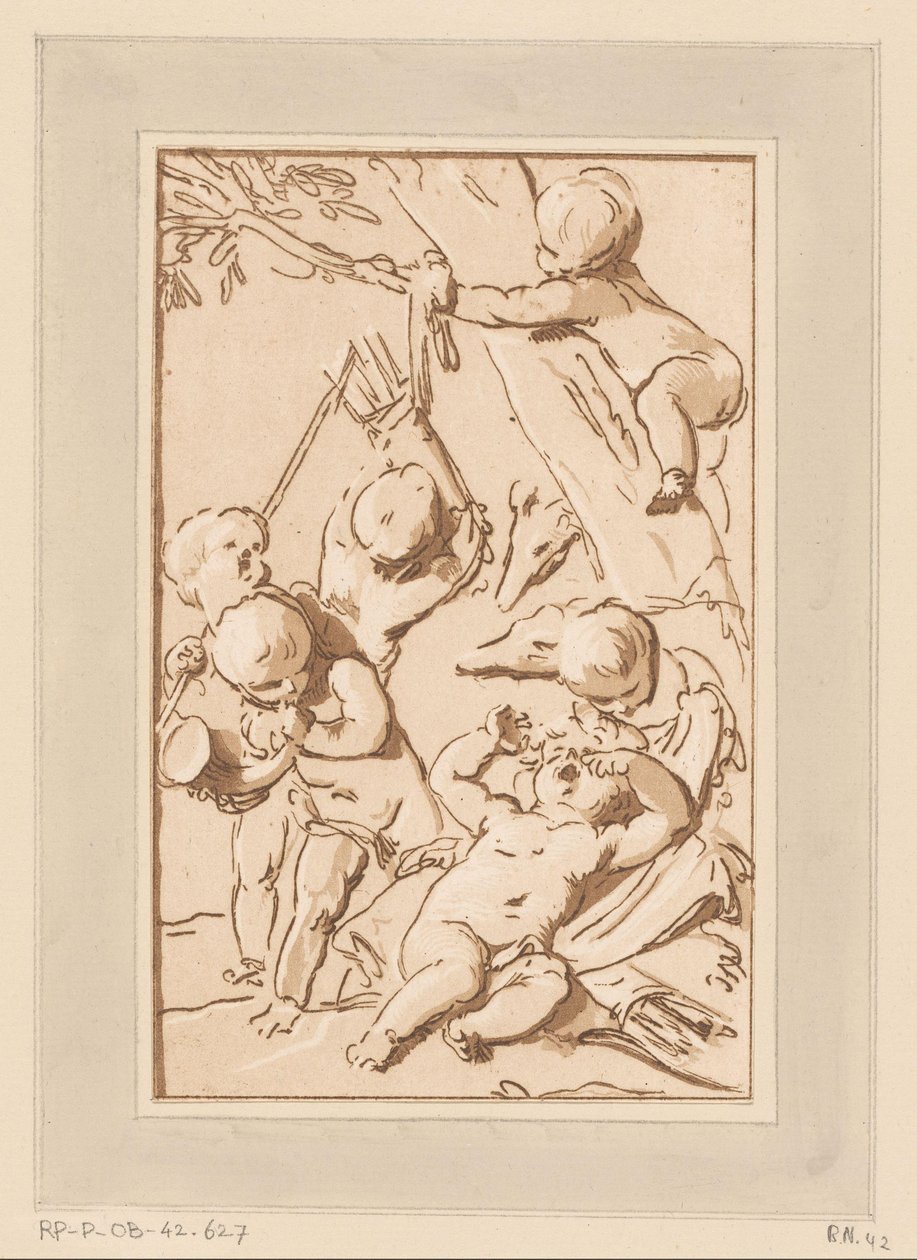 Amors Resting After the Hunt by Francois Philippe Charpentier