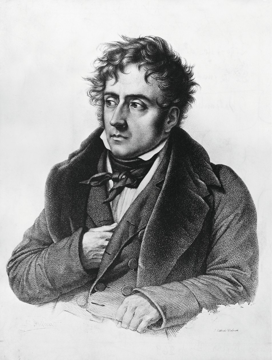 Portrait of Francois-Rene, vicomte de Chateaubriand, French writer, politician, diplomat, and historian by Francois Seraphin Delpech