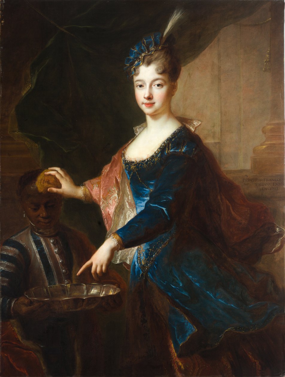 Lady with a Dark-Haired Page by Francois de Troy