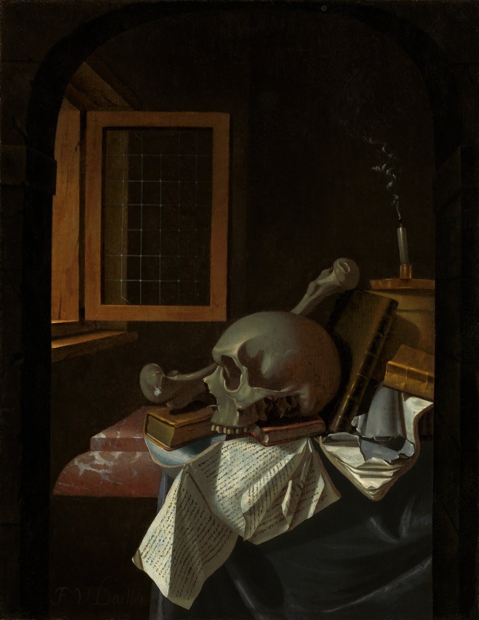 Vanitas Still Life, c.1650 by Francois van Daellen