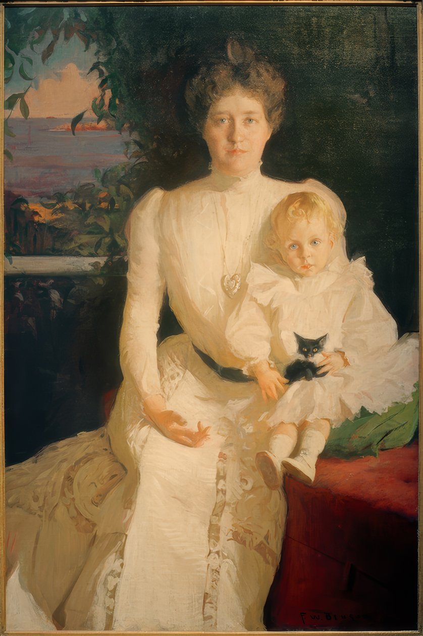 Emma Thaw with Son Alexander by Frank Weston Benson