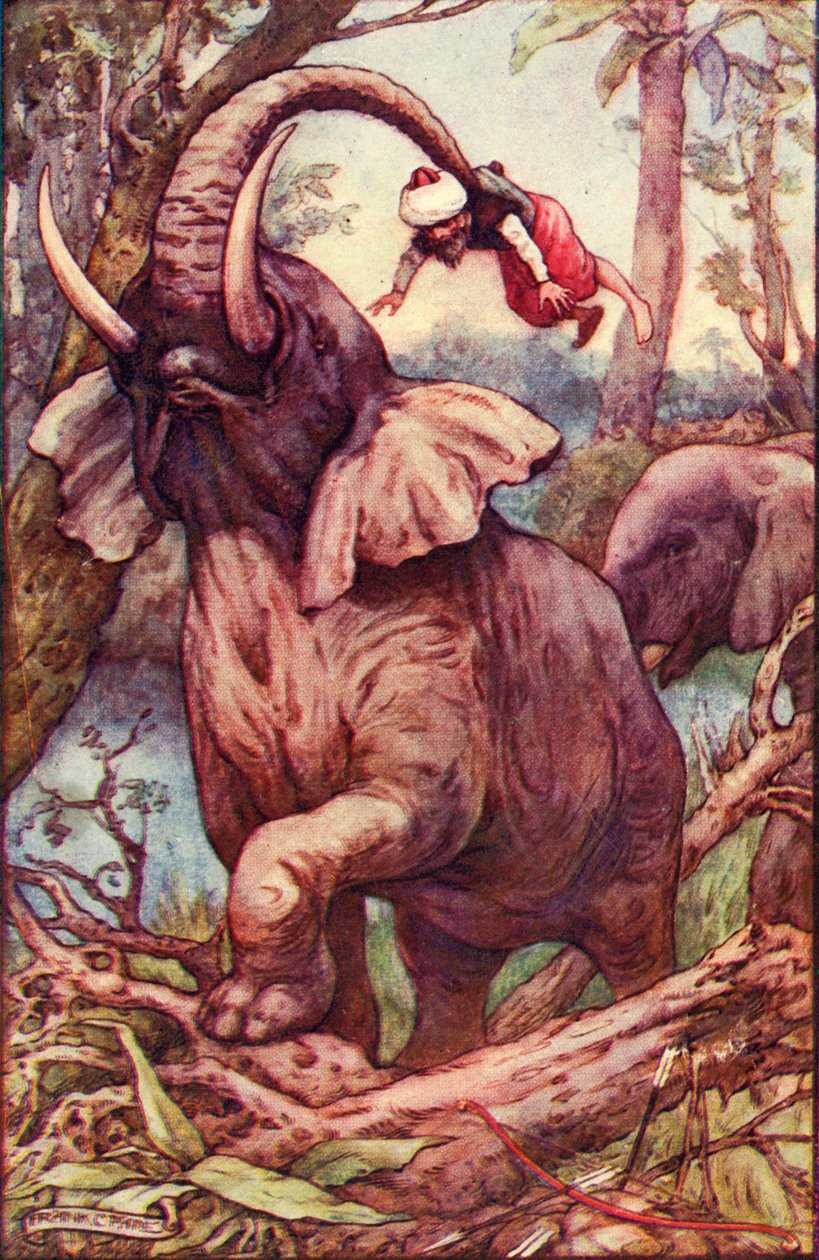 The Animal Took Me Up with His Trunk, and Placed Me on His Shoulders by Frank C. Pape
