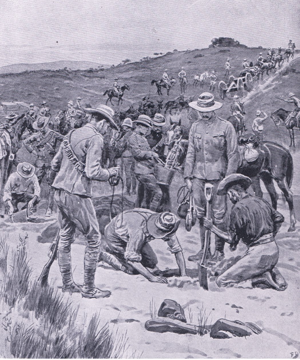 Searching for Water, from After Pretoria: The Guerilla War by Frank Dadd