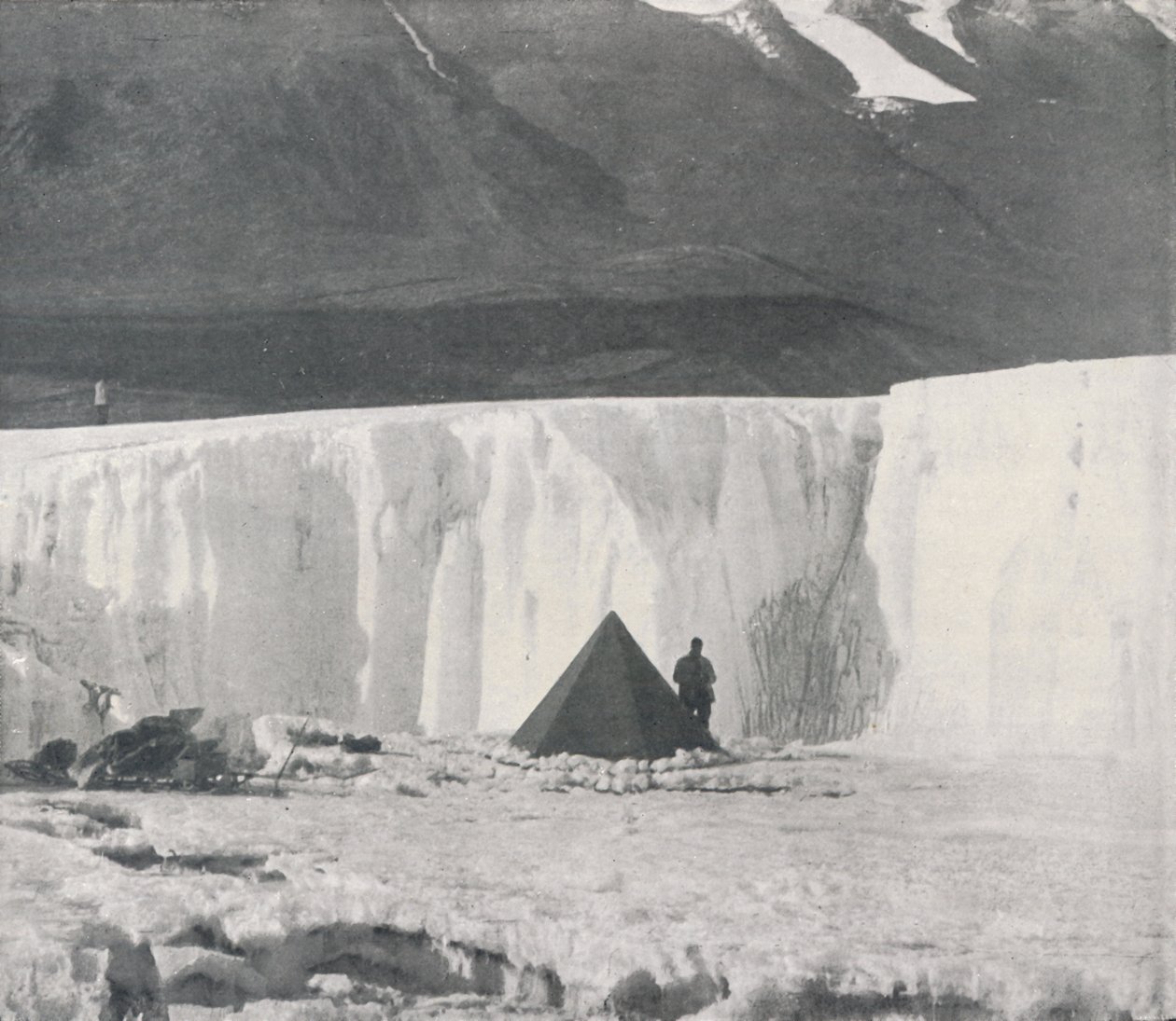 Alcove Camp in a Surface Gully of the Taylor Glacier by Frank Debenham
