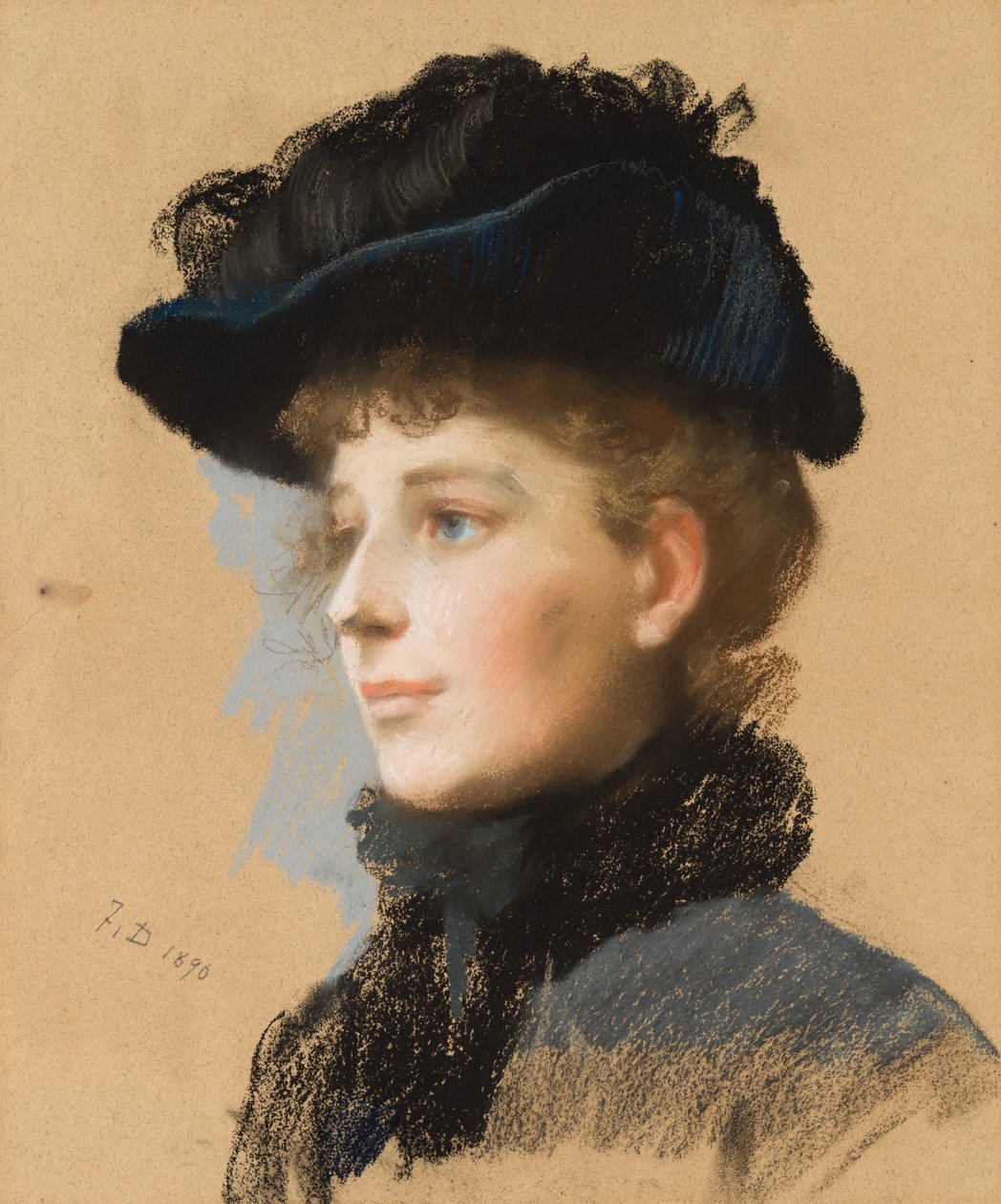 Woman with Black Hat by Frank Duveneck