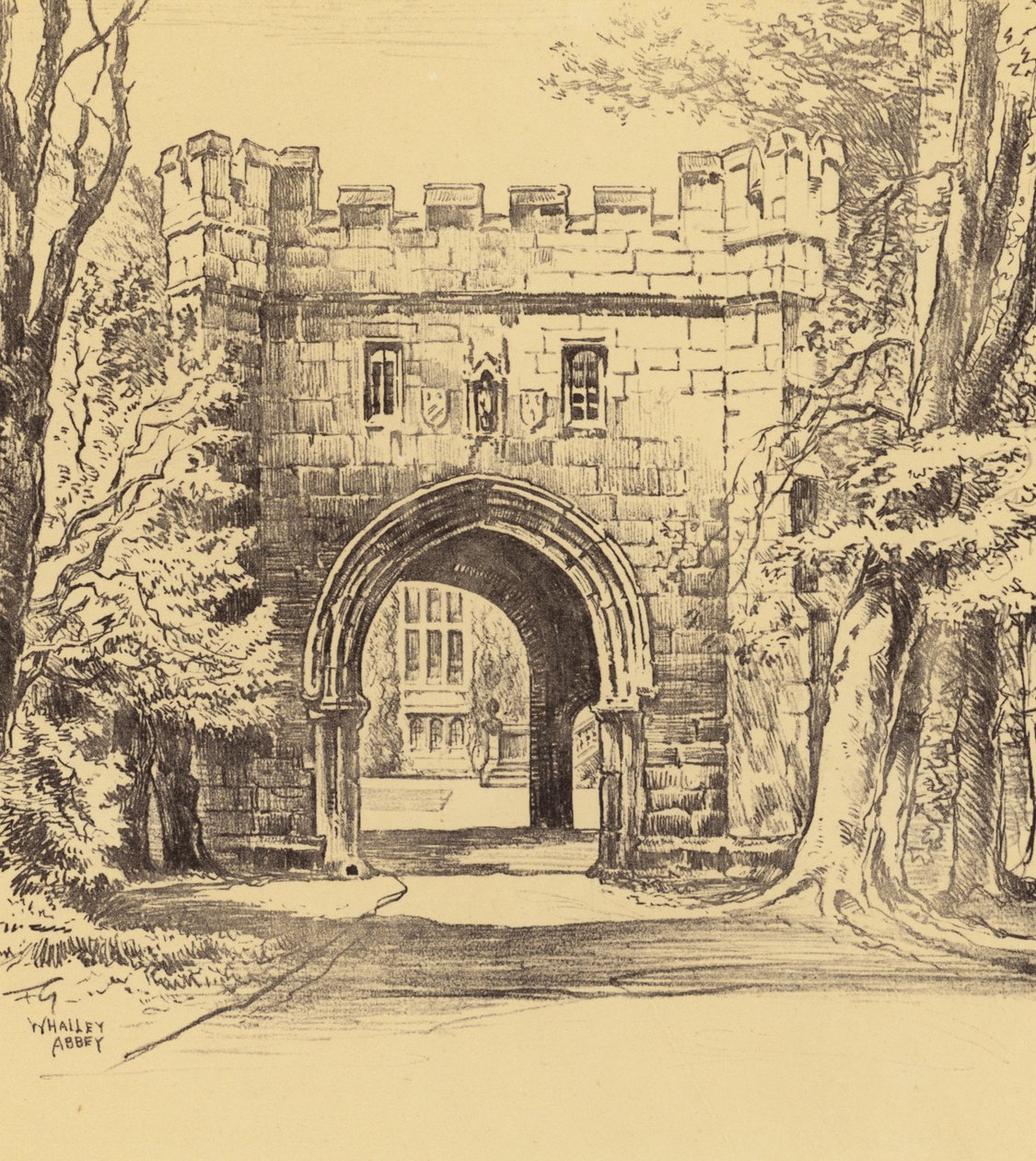 Whalley Abbey, The North-Eastern Gateway by Frank Greenwood