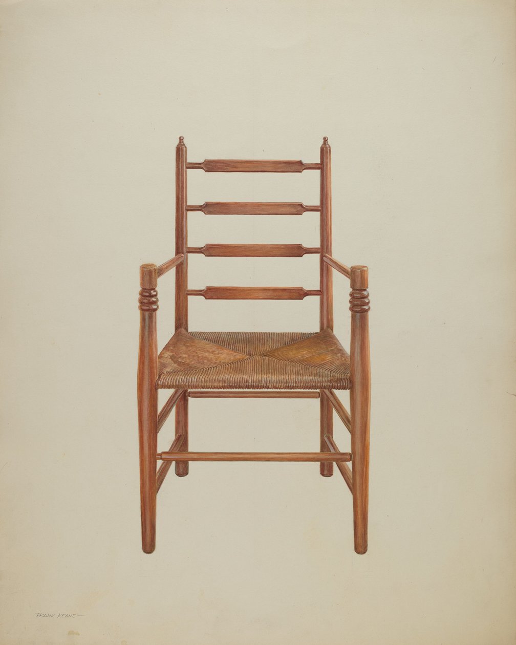 Chair, Pine with Rush Seat, c.1939 by Frank M. Keane