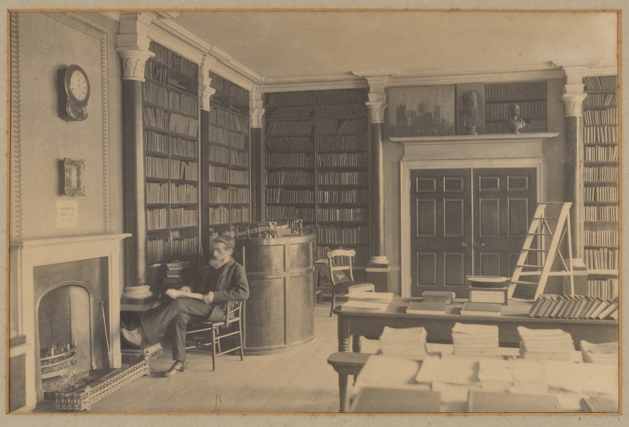 Man Reading in Library by Frank Meadow Sutcliffe
