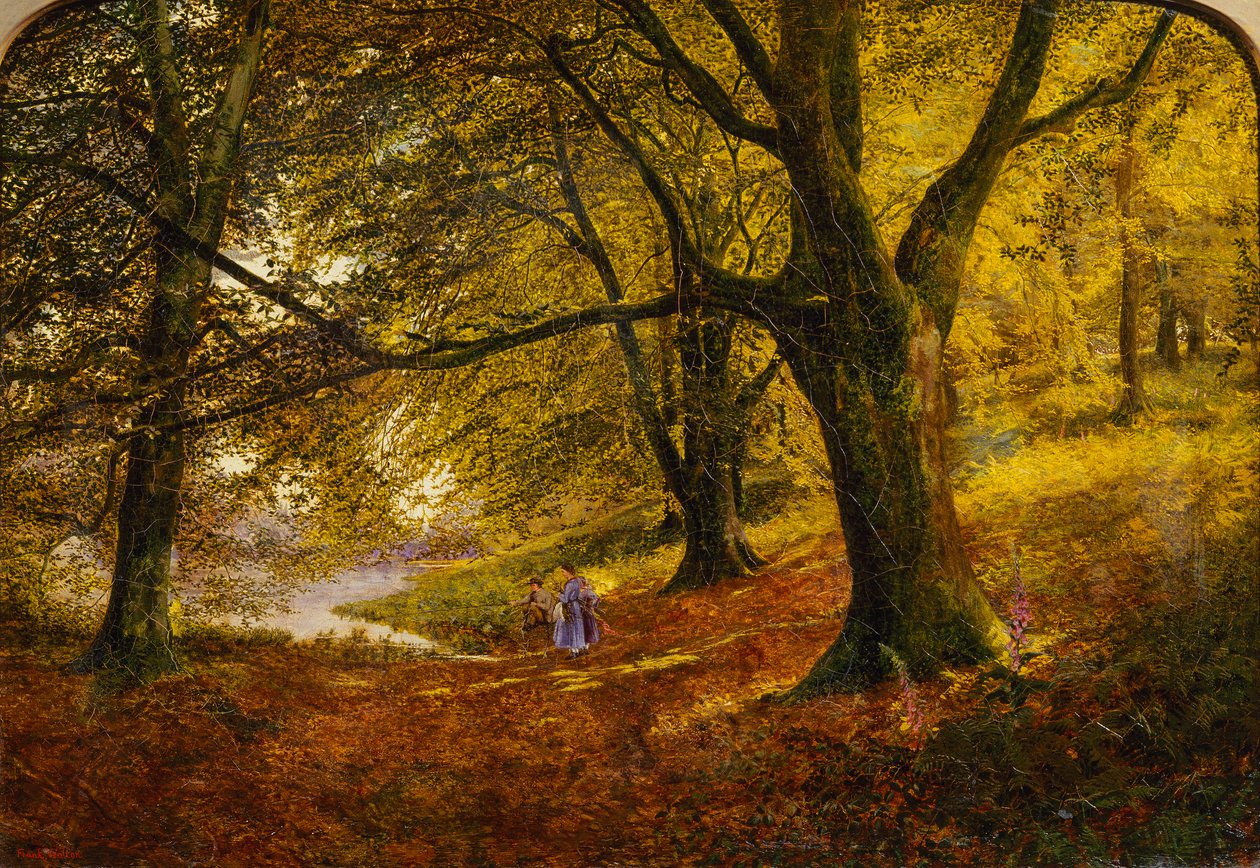 Anglers Fishing by a Lake by Frank Walton