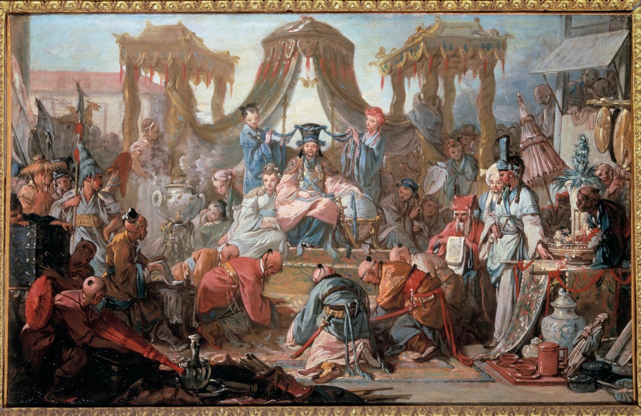 Audience of the Emperor of China. The Subjects Prostrate Before the Emperor. Painting by Francois Boucher by François Boucher