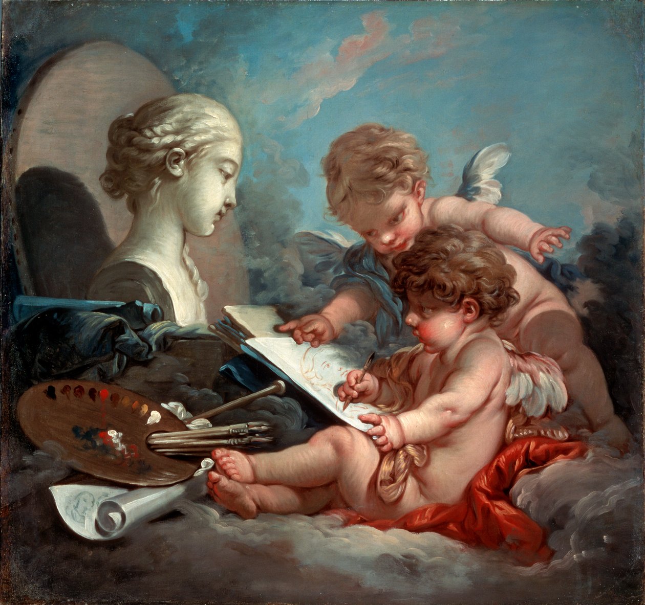 Cupids, Allegory of Painting, 1760s by François Boucher