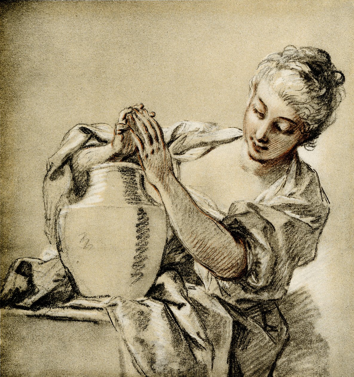 Girl at a Well by François Boucher