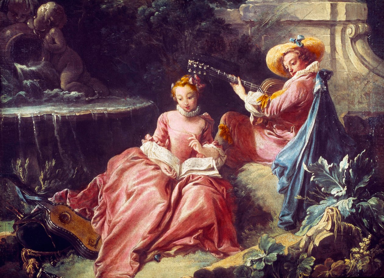The music lesson. Painting by Francois Boucher. 18th century. Paris. Musee Cognacq Jay by François Boucher