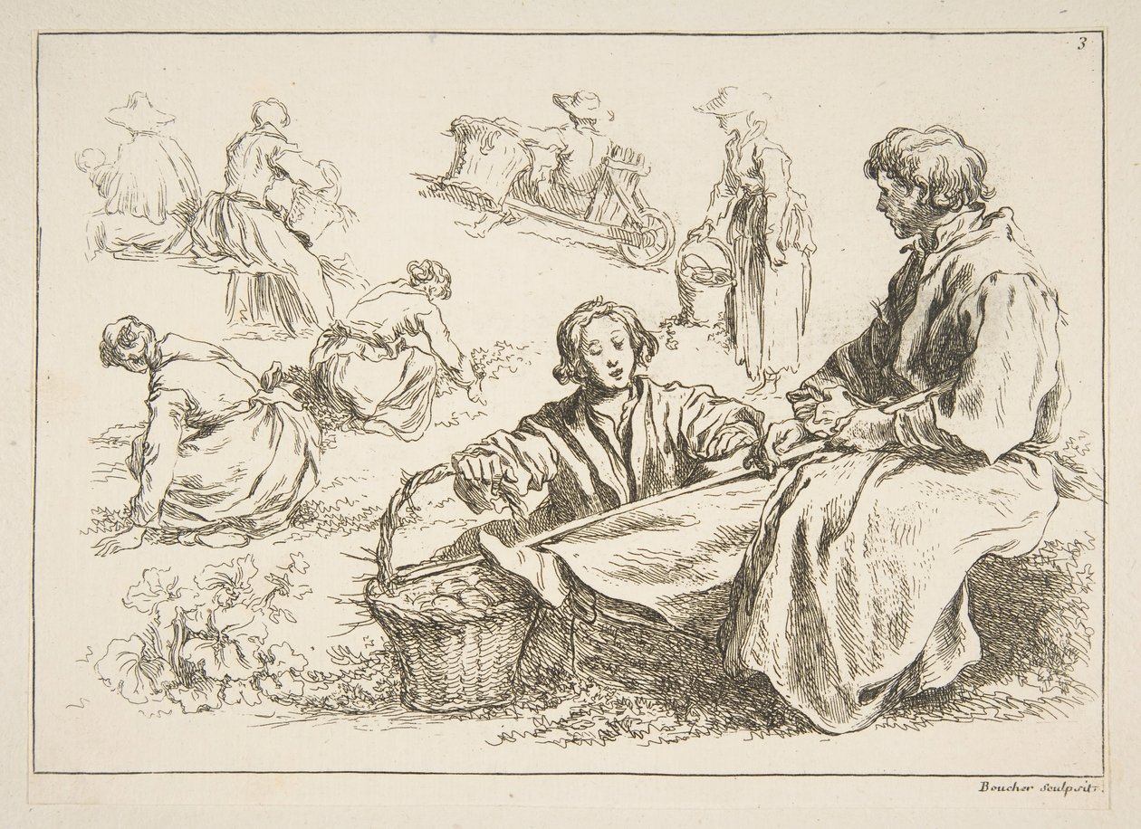 Sheet of Sketches by François Boucher