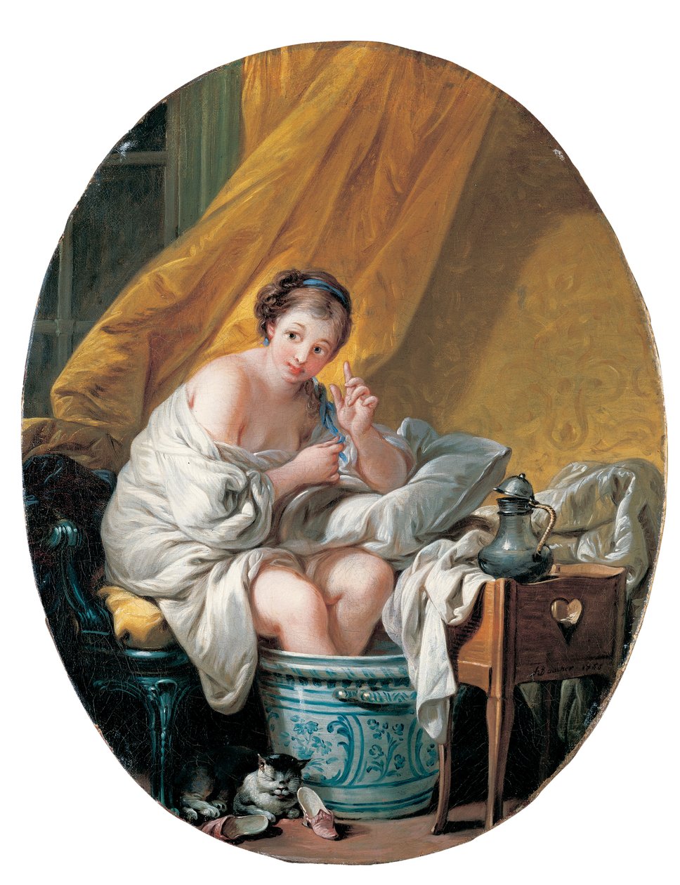 Young Woman Taking a Footbath by François Boucher