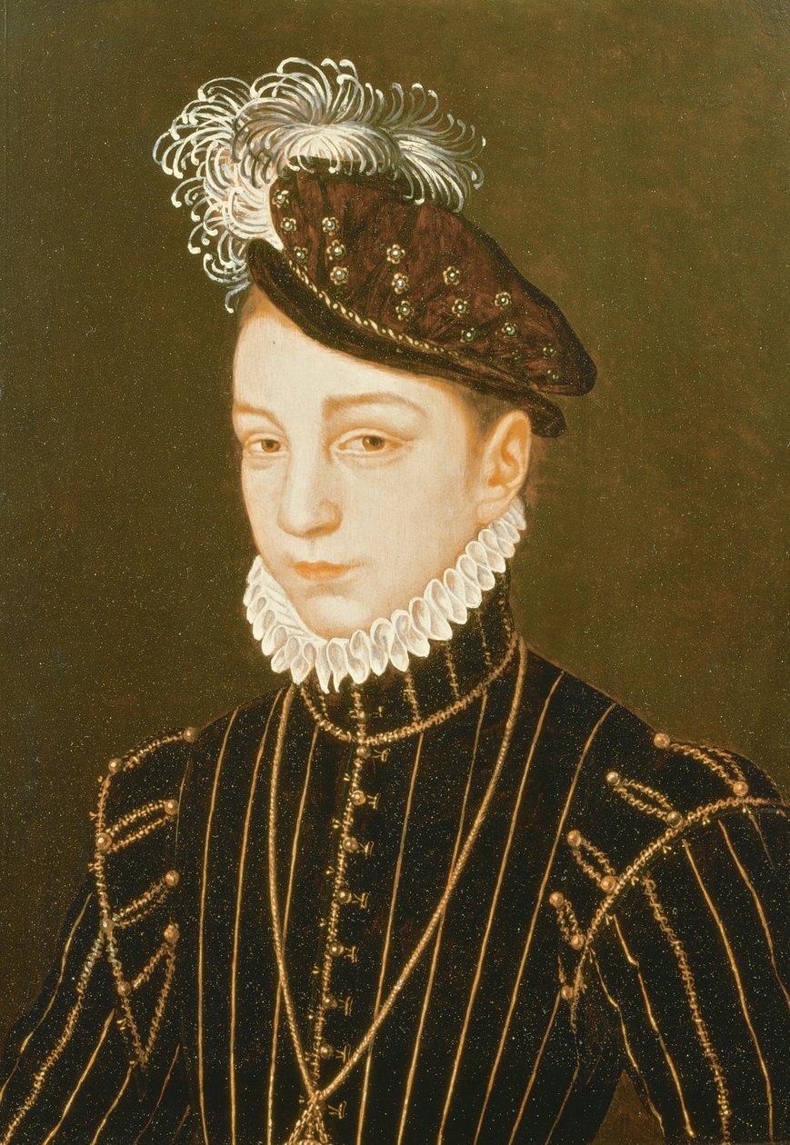 Portrait of Charles IX (related to drawing in Hermitage, St. Petersburg) by François Clouet